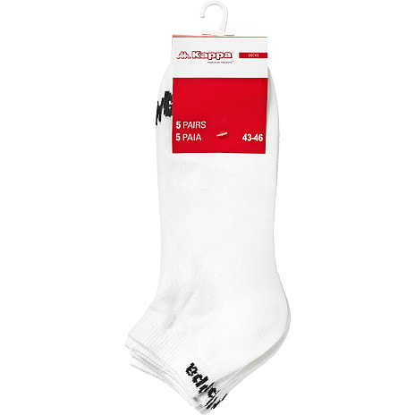 Kappa Footies 5-pak Str. 35/38 Hvid