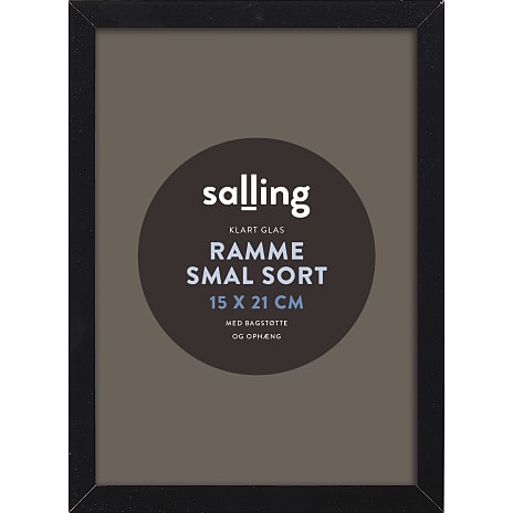 Salling Sort ramme m. glas - 15x21 cm 1 stk.