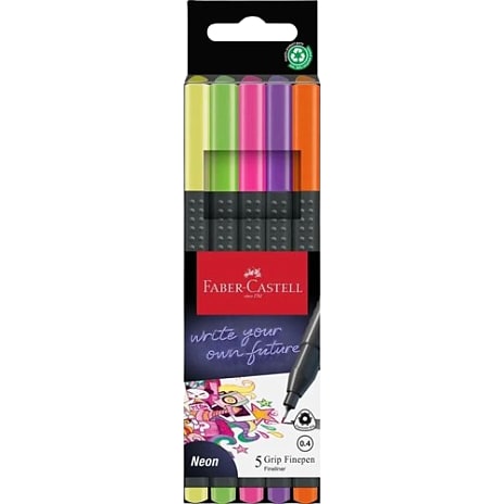Faber-Castell Finpenne 5 stk. - neon 1 stk.