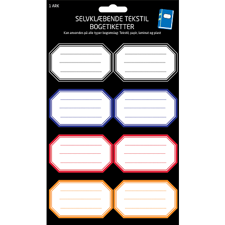 Bogetiketter A5 Assorteret