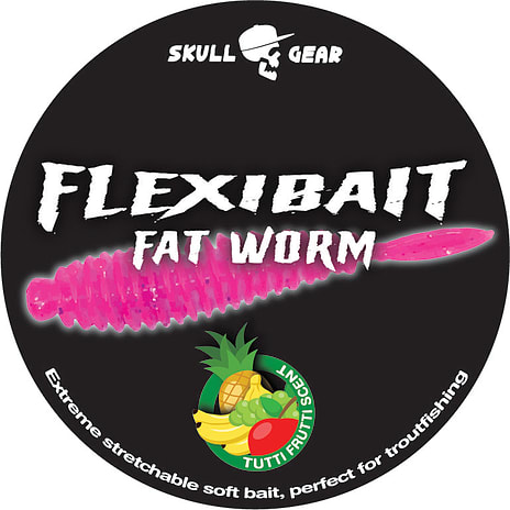Skull Gear Flexibait Fat Worm Tutti Frutti Pink