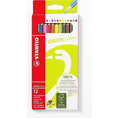 Stabilo Greencolors Sekskantede Farveblyanter 12-pak