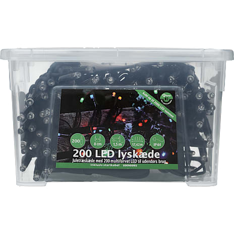 Andre mærker Q-line lyskæde med 200 LED multifarvet