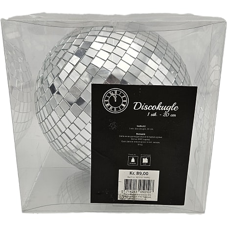 Diskokugle Diameter 20 cm Sølv