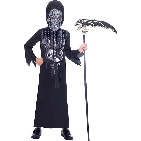 Halloween Uhyggeligt Skelet Kostume str. 164