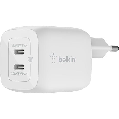 Belkin Dual USB-C oplader 45W