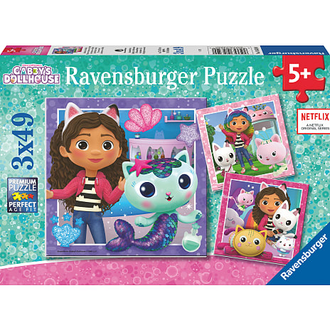Ravensburger Gabbys Dukkehus Puslespil 3x49 Brikker
