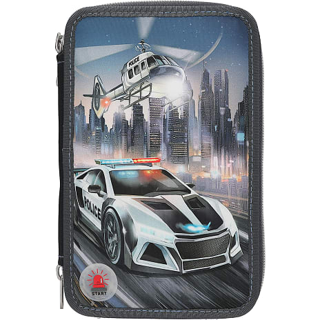 Dino World Monster Cars trippel penalhus med LED