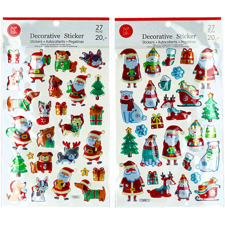 Juleklistermærker Assorteret