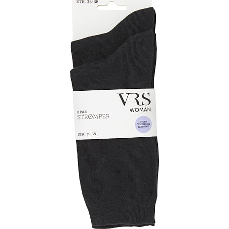 VRS dame 2-pak strømper str. 35/38 - sort 1 stk.