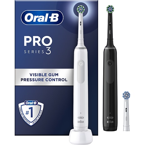 Oral-B Pro Series 3 Duo Elektriske Tandbørster Sort og Hvid