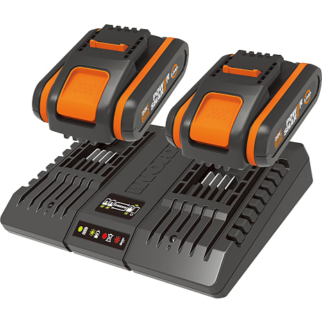 WORX Batterisæt 2 x 2.0 Ah med Dobbeltlader