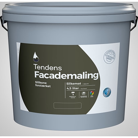 Tendens facademaling silkemat 10 4.5 liter - hvid 4500 ml
