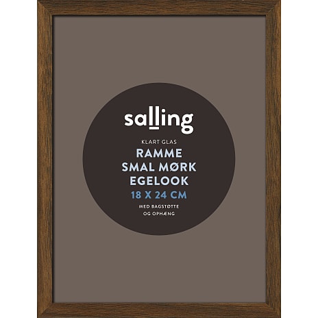Salling Ramme i mørk egetræslook m. glas - 18x24 cm 1 stk.