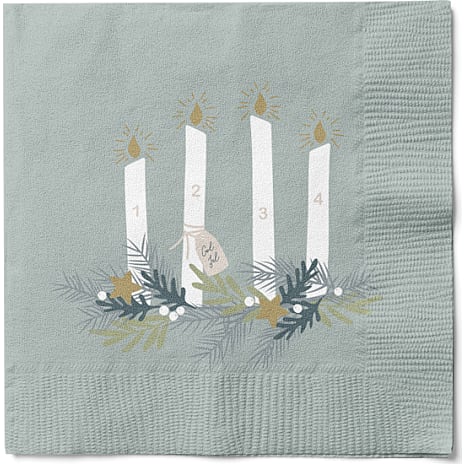 Mønstrede Servietter Adventslys 33x33