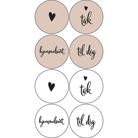 Salling Stickers 16-pak - hvid/lyserød 8 stk.