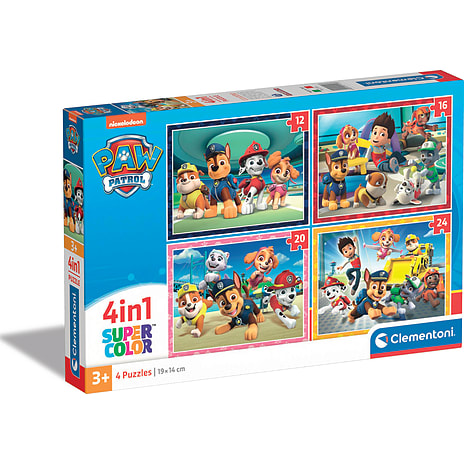 Clementoni Paw Patrol Puslespil 4-i-1 12, 16, 20 og 24 Brikker