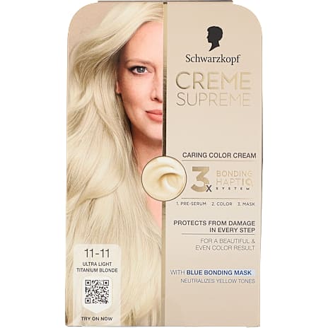 Schwarzkopf Caring Color Creme permanent hårfarve 11-11 Ultra Light Titanium Blonde 1 stk.