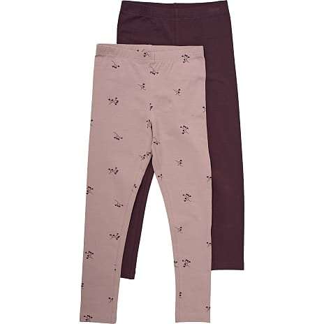 VRS Børne 2-pak Leggings Str. 104 Rosa/Bordeaux