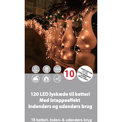 Istaplyskæde 120 LED Varm Hvid