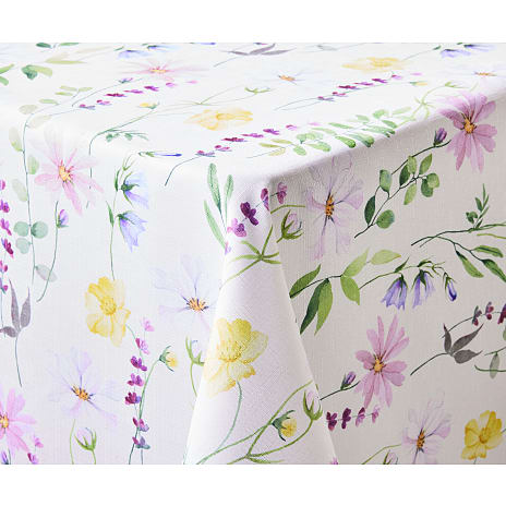 Salling Dug Hvid med Blomster