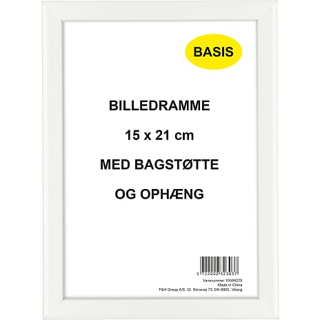 Basis Ramme i hvid - 15x21 cm 1 stk.