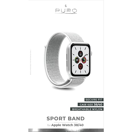 PURO Apple Watch nylon rem 38-40 mm hvid