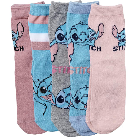 Lilo & Stitch Børne 5-pak Strømper Str. 31/34 Multifarvet