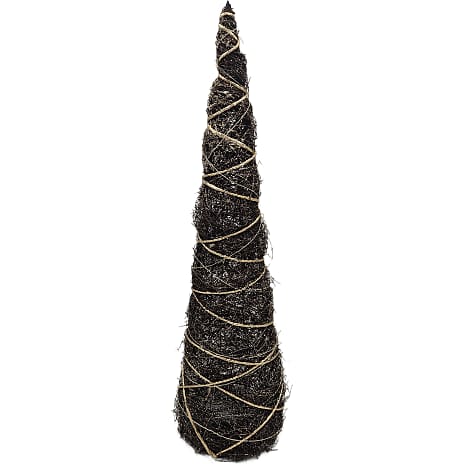Julefryd Kegletræ i Rattan 30 LED Højde 60 cm Brun