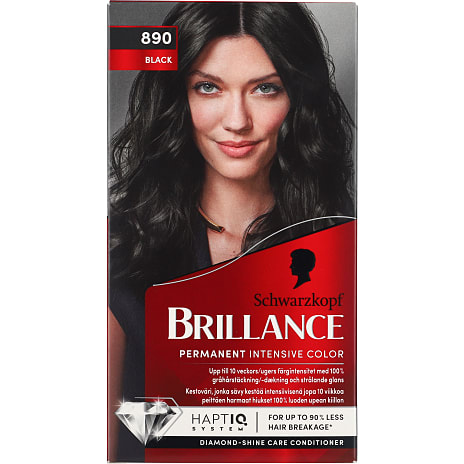 Schwarzkopf Permanent Hårfarve 890 Black Med Serum