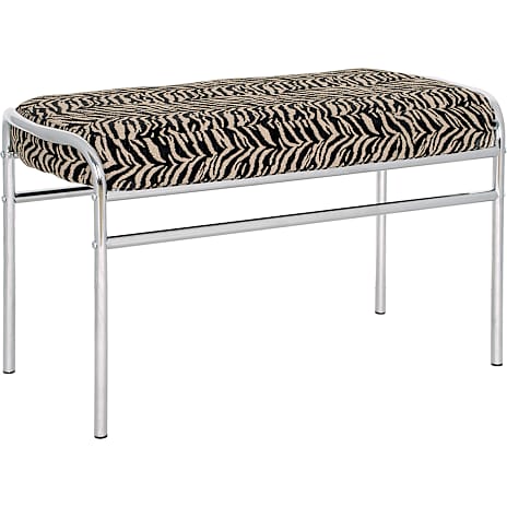 Trend Living Krom bænk med polstret sæde - brunt zebraprint