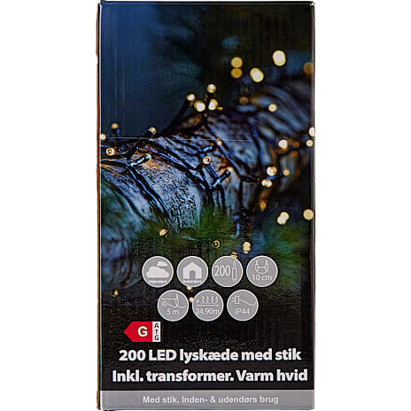 Lyskæde 200 LED varm hvid