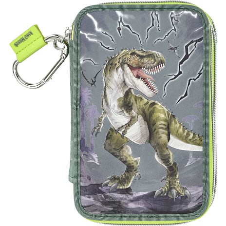 Dino World trippel penalhus med refleks - T-Rex 1 stk.