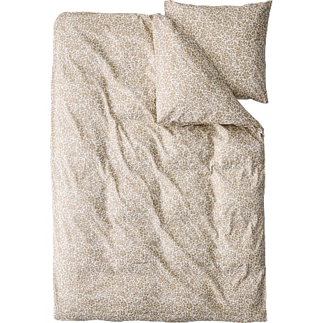 Salling Sengetøj 140x200 cm Beige Og Hvid Blomst