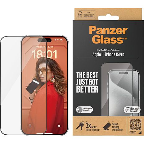 PanzerGlass Skærmbeskyttelse iPhone 15 Pro