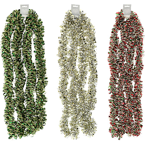 Julefryd Lametta 2-farvet Guirlande 3 meter Assorteret