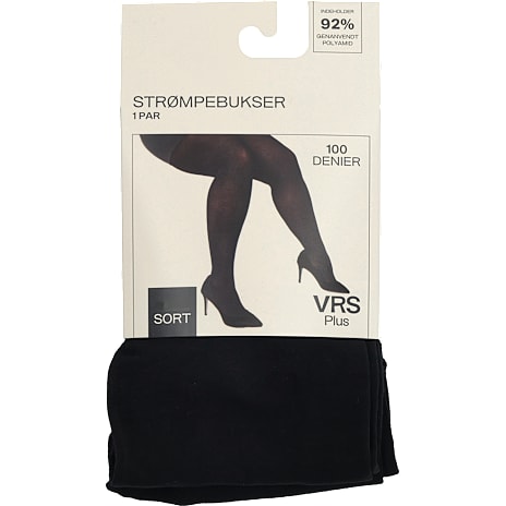 VRS dame strømpebukser 100 denier str. 42-46 - sort 1 stk.