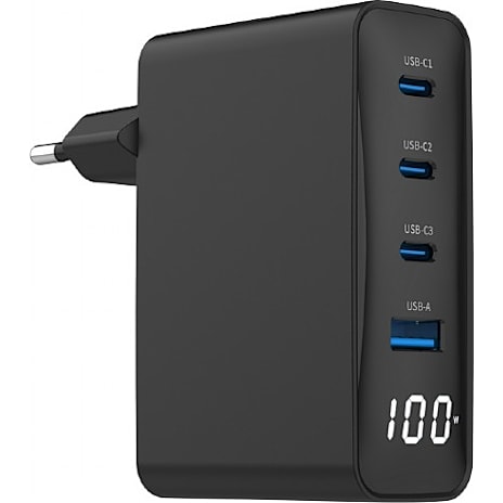 Gembird USB A/C oplader 100 W - sort 1 stk.