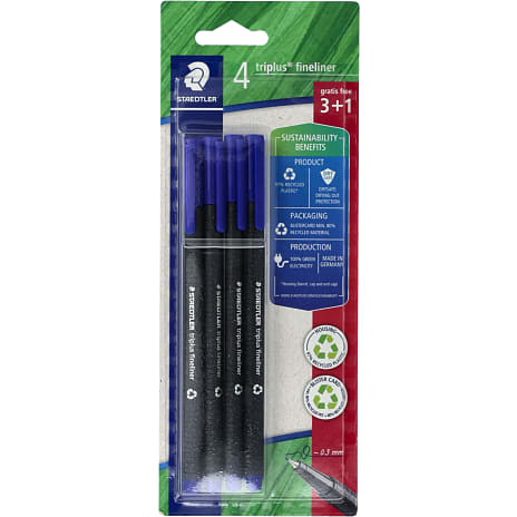 Staedtler Triplus fineliner 4-pak - blå 1 stk.