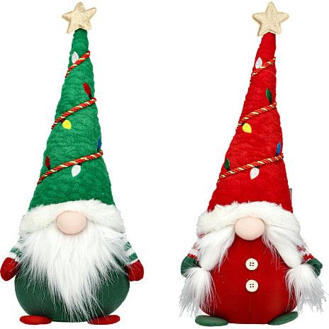 Julefryd Nisse med pyntet nissehue