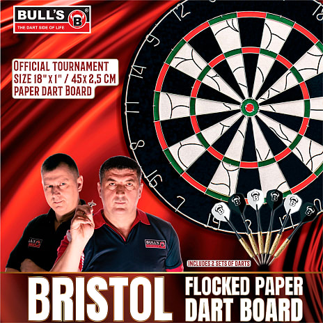 Bull's Darts Bristol dartskive m. pile | Køb