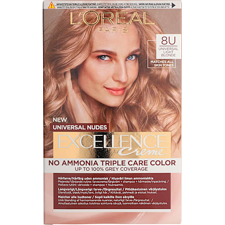 L'Oréal Paris Universal Nudes permanent hårfarve 8U Light Blonde u. ammoniak 1 stk.