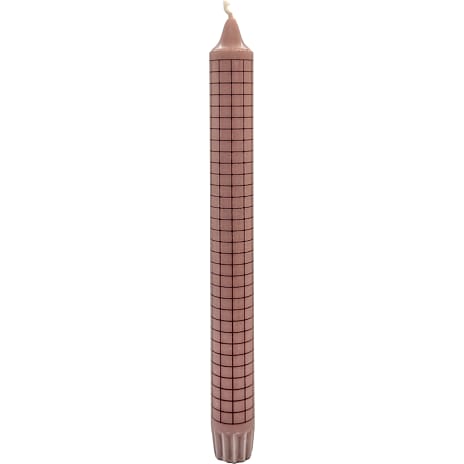 Andre Mærker Kronelys 2,2x24 cm - rosa med bordeaux 85 g