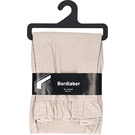 Julefryd bordløber med flæse 30 x 150 cm - natur 1 stk.