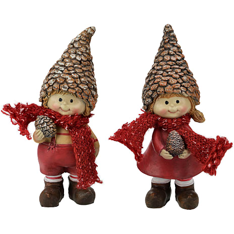 Julefryd Julefigur Med Koglehue 13 cm Assorteret