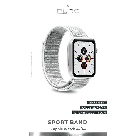 PURO Apple Watch Nylonrem 42-44 mm Hvid