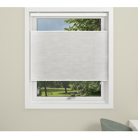 DEBEL Touch Split plisségardin 140 x 160 cm - hvid 1 stk.