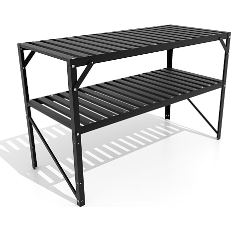 Vitavia Aluminiumsbord med ekstra hylde sort