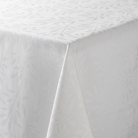 Salling damaskdug 140x320 cm - hvid med grene 1 stk.