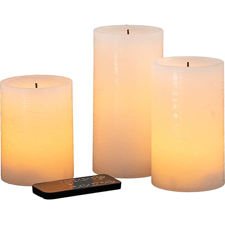 Windsor LED bloklys 3-pak fjernbetjening hvid
